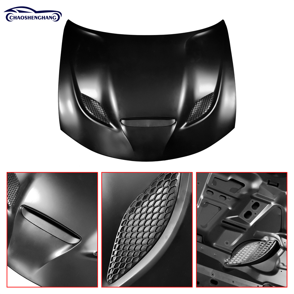 غطاء محرك دودج تشارجر SRT ريد آي عريض الهيكل من الألومنيوم الأسود موديل 2015-2023، وغطاء محرك SRT هيلكات، يناسب فتحات تهوية دودج تشارجر موديلات 2015-2023.